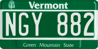 VT license plate NGY882