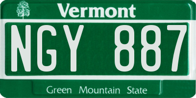 VT license plate NGY887