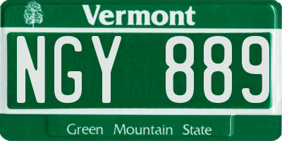 VT license plate NGY889