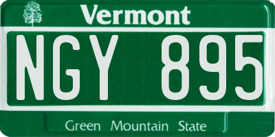VT license plate NGY895
