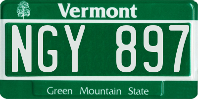 VT license plate NGY897