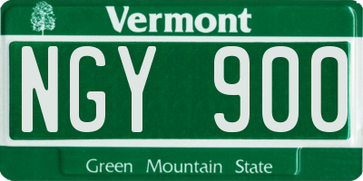 VT license plate NGY900