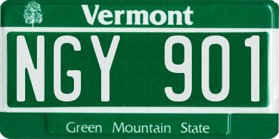 VT license plate NGY901