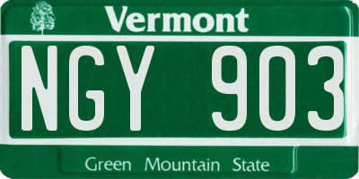 VT license plate NGY903