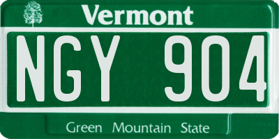 VT license plate NGY904