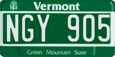 VT license plate NGY905
