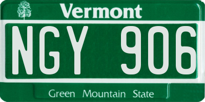 VT license plate NGY906