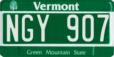 VT license plate NGY907
