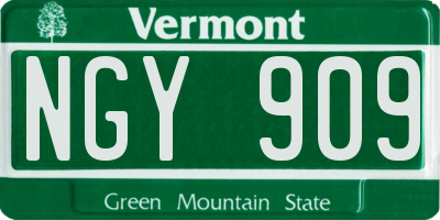 VT license plate NGY909