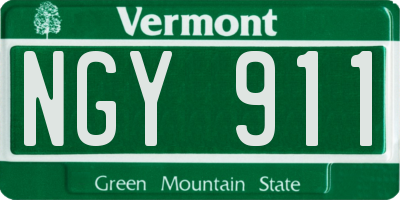 VT license plate NGY911
