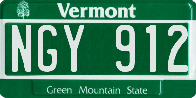 VT license plate NGY912