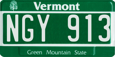 VT license plate NGY913