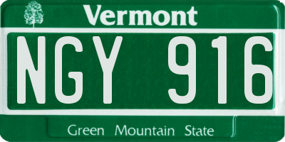 VT license plate NGY916