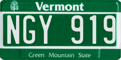 VT license plate NGY919