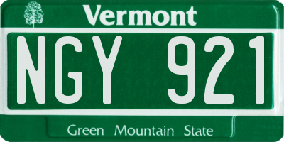 VT license plate NGY921