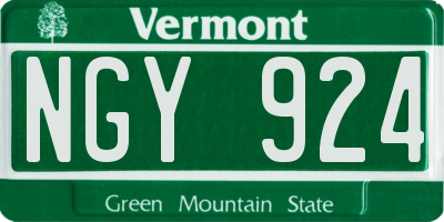 VT license plate NGY924