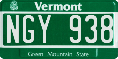VT license plate NGY938
