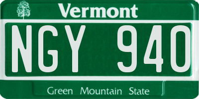 VT license plate NGY940