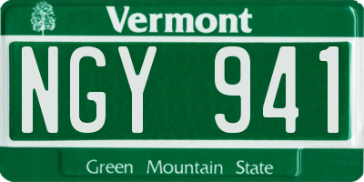 VT license plate NGY941