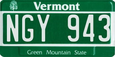 VT license plate NGY943