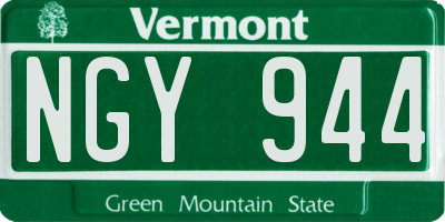 VT license plate NGY944
