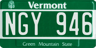 VT license plate NGY946