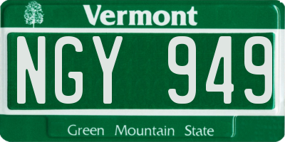 VT license plate NGY949