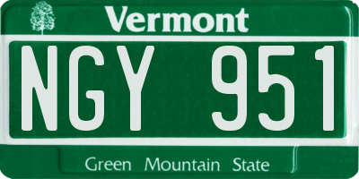 VT license plate NGY951