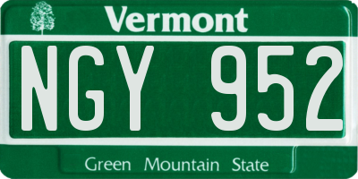 VT license plate NGY952