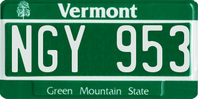 VT license plate NGY953