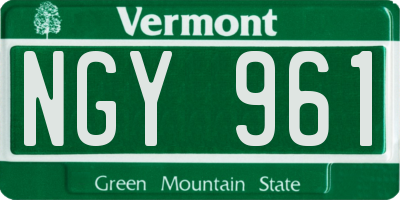 VT license plate NGY961