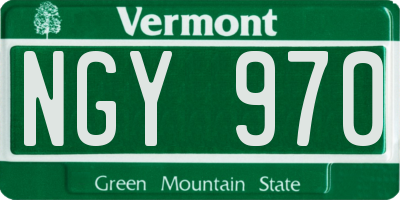 VT license plate NGY970