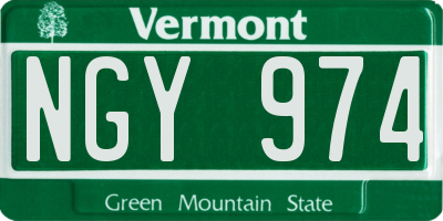VT license plate NGY974