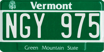 VT license plate NGY975