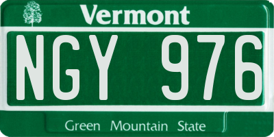 VT license plate NGY976