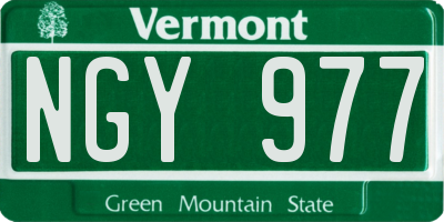 VT license plate NGY977