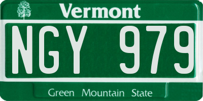 VT license plate NGY979
