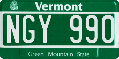 VT license plate NGY990