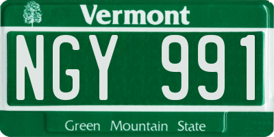 VT license plate NGY991
