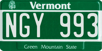 VT license plate NGY993