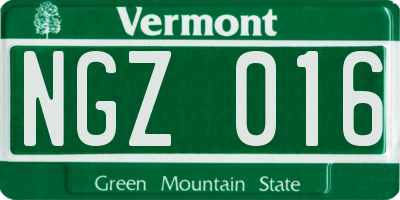 VT license plate NGZ016