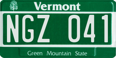 VT license plate NGZ041