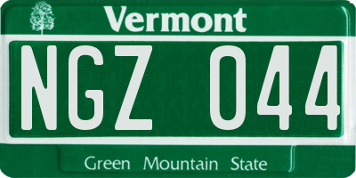 VT license plate NGZ044