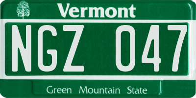 VT license plate NGZ047