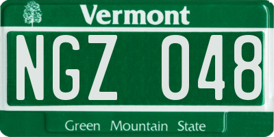 VT license plate NGZ048