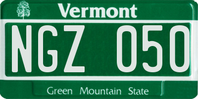 VT license plate NGZ050