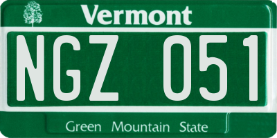 VT license plate NGZ051