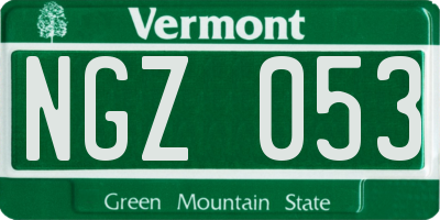 VT license plate NGZ053