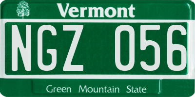 VT license plate NGZ056