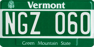 VT license plate NGZ060